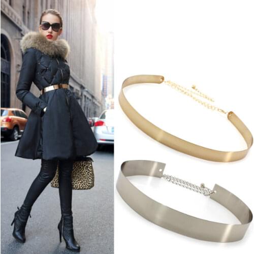 Hot Designer Women Belts for Woman Gold Silver Brand Belt Classy Elastic Ceinture Femme Belt Ladies Apparel Accessory Dress Belt
