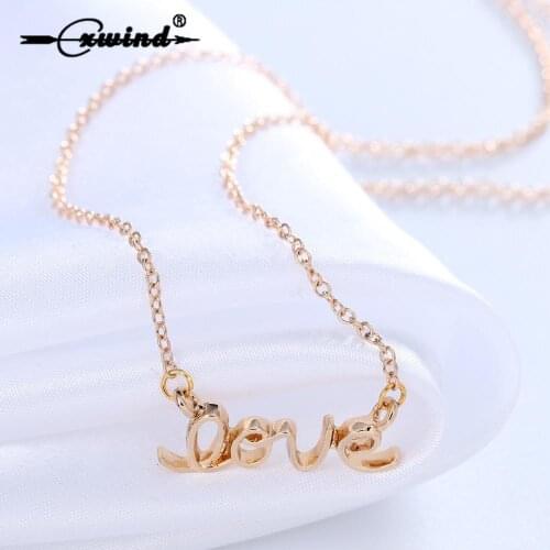 Cxwind Romantic Love Pendant Letter Love Name Necklace Charm Women Letters Choker Chain Necklaces Jewelry