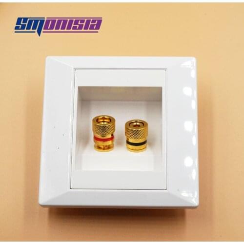 Smonisia Banana Connector Audio Panel For Gold Snake 2 Position Interface Speaker Wire Box Plug Connector