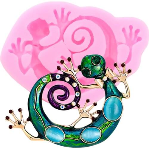 Gecko Lizard Silicone Fondant Mold Resin Clay Mould Cake Decorating Tools Chocolate Gumpaste Candy Molds