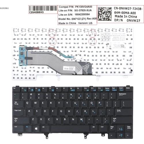 US New Replacement Keyboard for DELL Latitude E6420 E6430 E6440 E6320 E6330 E6220 E6230 E5420 E5430 E5420M Laptop