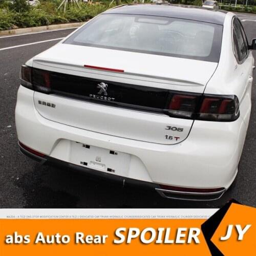 For Peugeot 308 Spoiler 2016-2019 Peugeot 308 spoiler High Quality ABS Material Car Rear Wing Primer Color Rear Spoiler