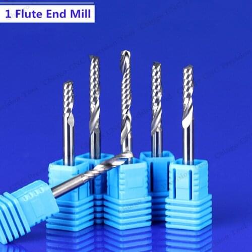 3.175mm shank-1PCS,CNC solid carbide end mill,woodworking router bit, 1 flute spiral milling cutter,PVC,MDF,WOOD,ACRYLIC knife