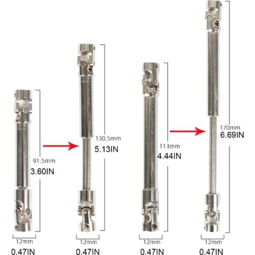 2PCS Universal Stainless Steel Centre Drive Shaft for 1/10 RC SCX10 Sturdy Centre Transmission Shaft Drive Shaft