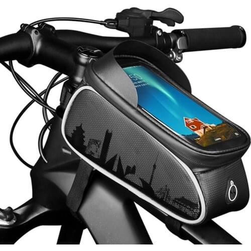 Bike Front Frame Bag Waterproof Large Capacity Bicycle Top Tube Phone Pack Holds up 6.5in Phones