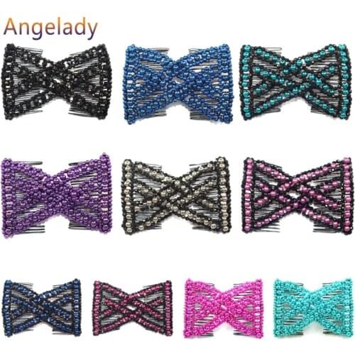 Magic Hair Comb EZ Beaded Double Stretchy Delicate Elastic Women Clips Hairstyle JUL3