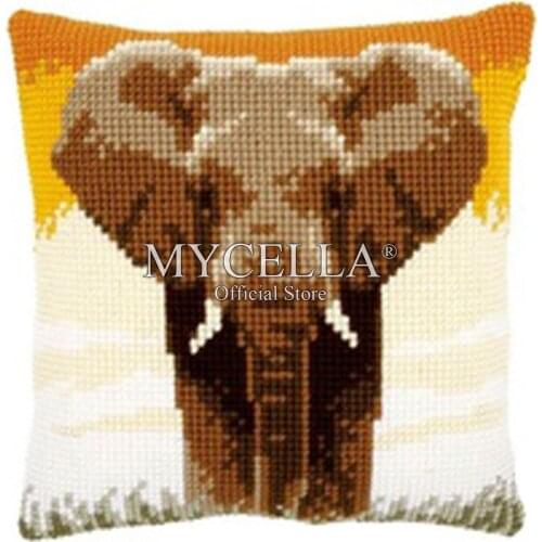 Latch hook Diy embroidery pillow cross-stitch latch hook kits embroidery carpet Elephant embroidery cushion do it yourself