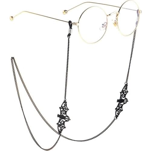 Women Retro Black Bat Sunglass Chains Lanyards Eyewear Accessories Sunglasses Reading Glasses Strap Cord Glasses Hanging Rope