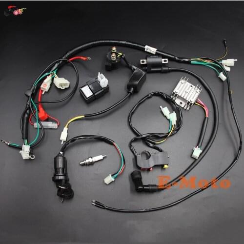 Wiring Loom Harness Key switch CDI Ignition Coil D8EA Spark Plug for 150CC 200CC 250CC PIT Quad Dirt Bike ATV new E-Moto