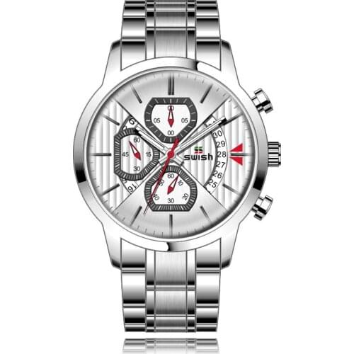 Golden Silver Colour Couple Watch Round Plate 4 Dials Metal Timepiece Business