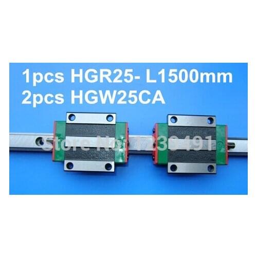 1pcs original hiwin linear rail HGR25- L1500mm with 2pcs HGW25CA flange block cnc parts