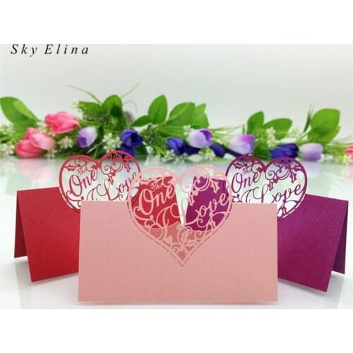 10 pcs Laser Cut Love Heart fashion seat card Wedding Table Decor Place Name Cards decoration 5zsh077