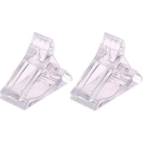 2pcs Women Nail Art Extension Faux Dual Forms Clip Finger Fixing Extension Nail Art UV Gel Fix Holder Transparent