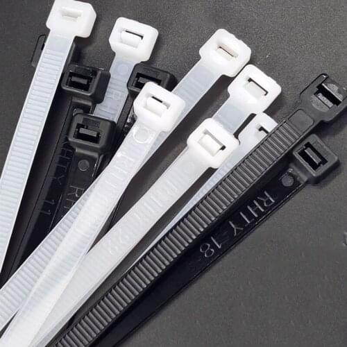 20Pcs 12*300 to 15*300 Self-Locking Cable Ties Black Plastic Nylon Zipper Wraps Strap Fastening Fixing Ring White/Black