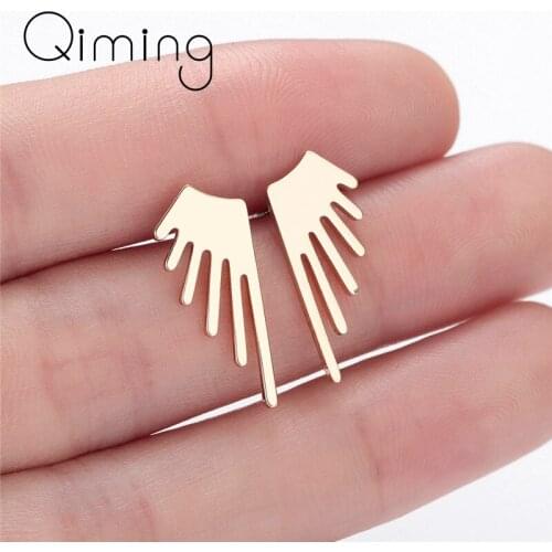 2020 New Punk Wing Earring Studs Posts Stainless Steel Female Ladies Retro Vintage Ethnic Earrings For Women Gift Cheap Jewelry