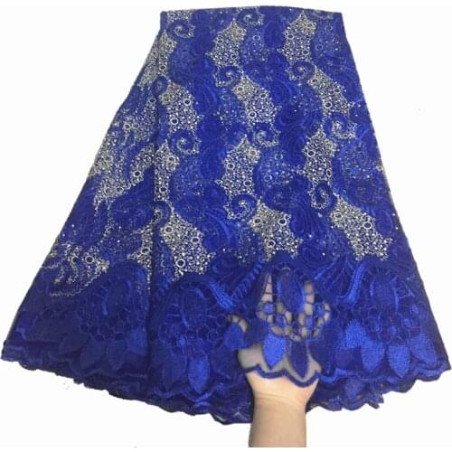 2021 blue african lace fabric high quality lace fabric with stones african net french laces 5yards african fabric wholesale