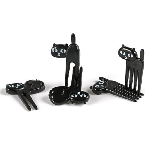 30PC Animal Cat Fruit Fork Mini Cartoon Children Snack Cake Dessert Food Fruit Pick Toothpick Lunches Party Tableware Decor