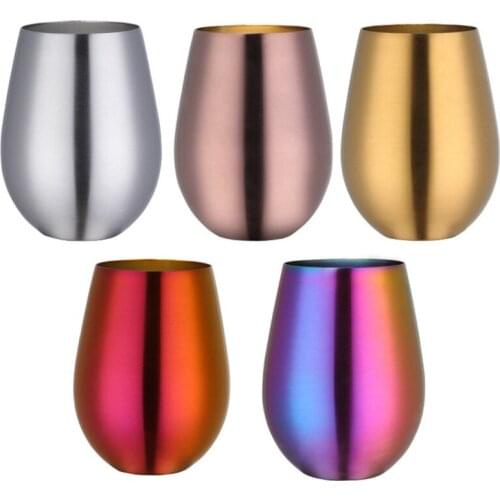 304 Stainless Steel Beer Mug Household Bar Cold Water Drinks Cup Single-Layer Color Plated Wine Mugs Coffee Cup