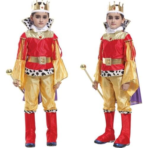 Free Shipping Kids Arabic Prince King Costume Halloween Christmas Masquerade Party Kids Fancy Dress Children Cosplay Clothes