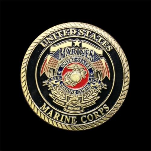 United States Dog of War Lacquer Relief Marine Corps Commemorative Silver Coin Baking Varnish Medal Badge