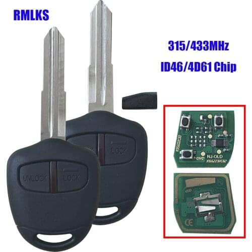 RMLKS Keyless Entry Uncut Blade New Remote Key Fob 433MHz 4D61 LCK ID46 Chip Fit For Mitsubishi Outlander L200 Shogun Lancer