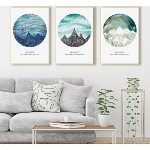 Nordic Decoration Abstract Geometric Mountain Landscape Wall Art Canvas Painting Posters And Prints Wall Picture For Living Room