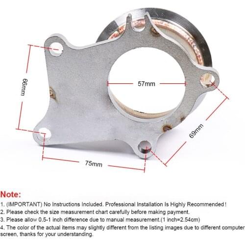 For T3/T4 Turbo 5 Bolt to 3" V-Band Flange Turbo Adaptor Stainless Steel Adapter