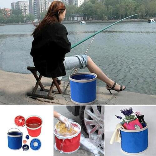 50% Dropshipping!!Portable Folding Bucket with Handle Camping Barbecue Fishing Outdoor Accessories