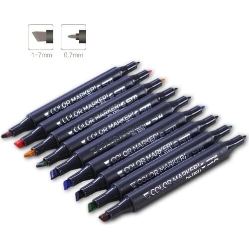Dual Head Manga Colored Pens Art Markers Set Sketching Painting Bullet Journal Supplies School Single Drawing Letters Whiteboard