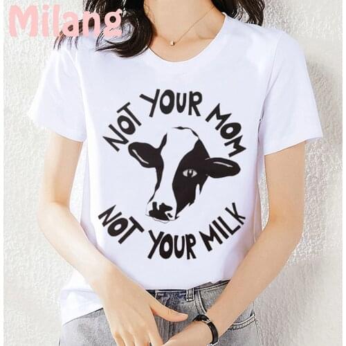 Not Your Mom Not You Milk Mujer Camisetas White Top T Shirts Summer Aesthetics Graphic Short Sleeve t-shirt Polyester Tshirt