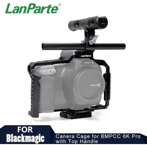 Lanparte Camera Cage for Blackmagic BMPCC 6K Pro with Top Handle