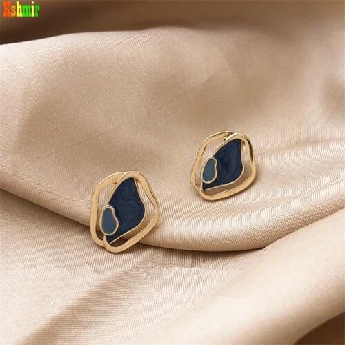 Kshmir Fashion simple metal sense of earrings against color irregular geometric shape earrings creative women 2020