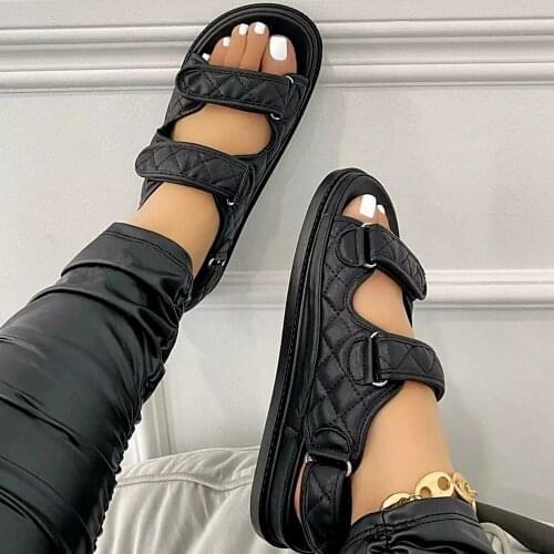 Summer Design Hot Outdoor Luxury Buckle Platform Flat Sandal Heels Ladies Girls Women Beach Shoes Handmade Leather Sexy Slipper