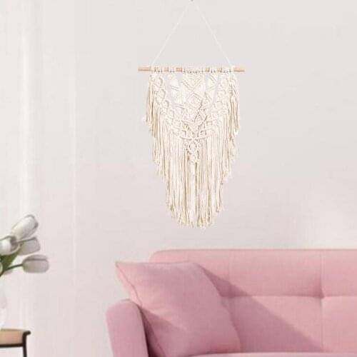 Macrame Wall ing Boho Chic Woven Tapestry- Bohemian Tassel Art Cotton Rope Woven Dorm Wall Decor for Home Apartment Backdrop