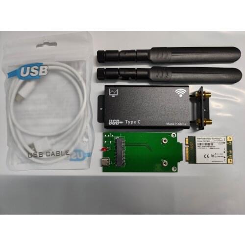 MC7430 Sierra Wireless mini pcie module + black case+LTE antenna+pigtail+USB cable+PCB