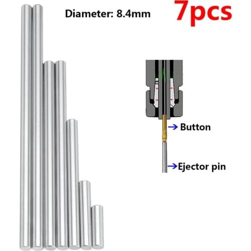 7pcs 8.4mm Ejector Pins Set Pushing Rifling Buttons High Hardness Full Specifications Machine Chucking Reamer Tools Accessories