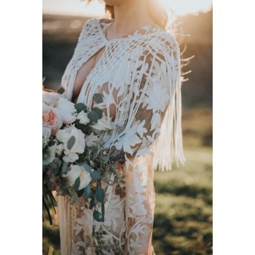 Macrame shoulder cape Bohemian Macrame Festival Wear Cover-Up Evening Wear Boho Beach Wear