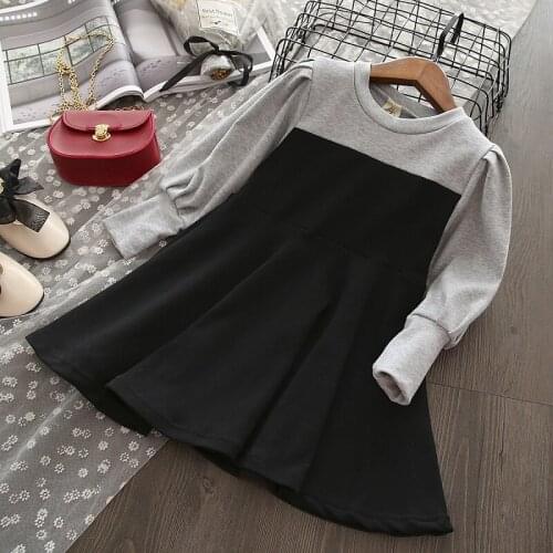 Girl outfit Princess Girls Dress New Fashion Autumn Winter Children Long Sleeve Splicing cotton baby girl Party Dresses for kids