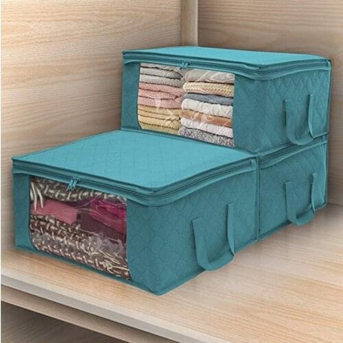 Non-Woven Clothes Storage Bag Folding Quilt Dust-Proof Cabinet Finishing Box Home Storage Supplies Space Bags Organizador