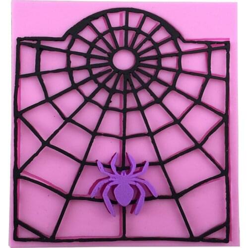 New Spider Web Cartoon Liquid Silicone Mold Turn Sugar Cake Mold M020