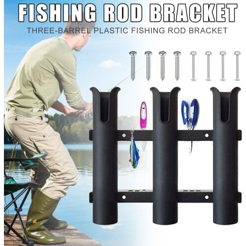 Newly Fishing Rod Holder Portable Plastic Lightweight Fishing Rod Bracket with 3 Slots Fishing Accessories BN99