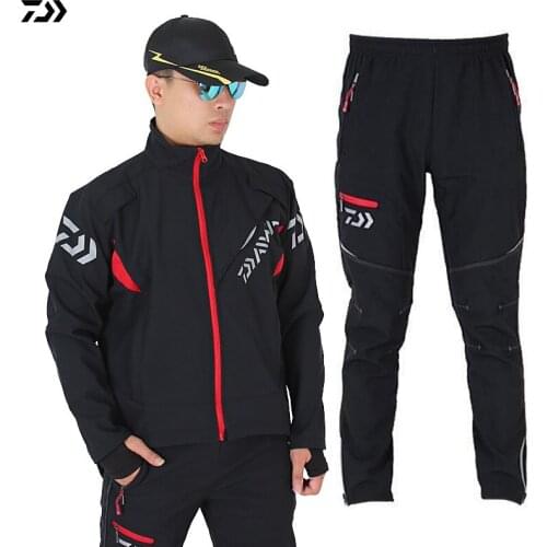 DAWA Fishing Clothing Cycling Jacket Winter Outdoor Quick Drying Thicken Jacket Pants Waterproof Man Riding Fishing Suit Clothes