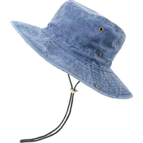 100% Cotton Washed Bucket Hat Cap Mens Womens Summer UV Protection Hats Hunting Camping Fishing Boonie Hat Womens Outdoor Cap