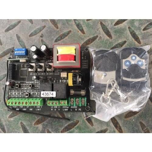AC sliding gate opener control board with 2pcs remote controller,sliding gate motor controller