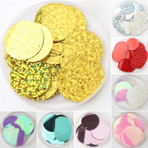 Sequin 30mm Pvc Flat Round Loose Large Sequins Paillettes Sewing Wedding Crafts Women DIY Accessory Lentejuelas Para Coser 20g