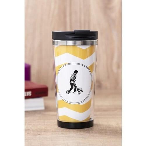Gift Shop Ataturk Design Yellow Thermos Cup
