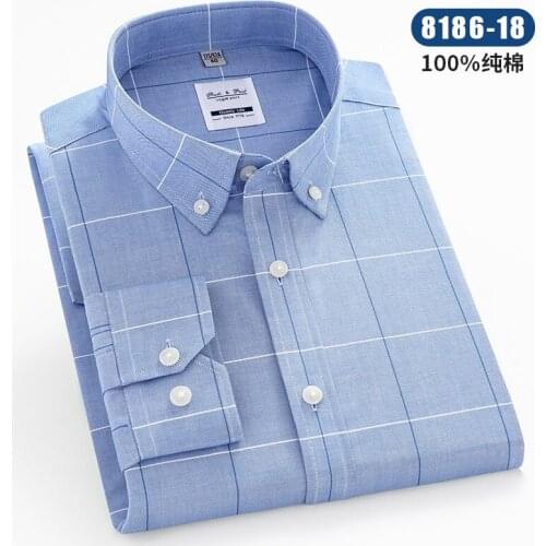Slim Fit Shirt Men Longsleeve Shirt for Men Striped Plaid Shirt 100% Cotton Japanese Fashion Regular Fit Design Elegant Fashion