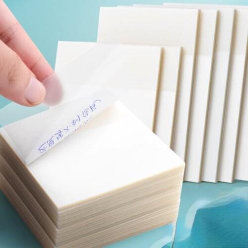 50 piecesTransparent sticky notes with scrapes stickers sticky simple and high-value note paper for Student office stationery