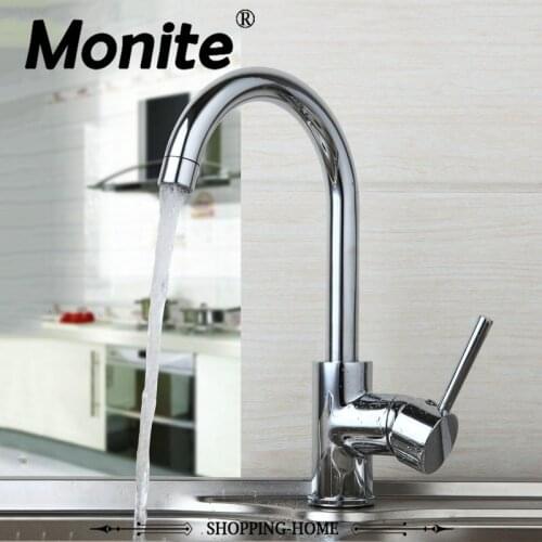 Luxury 360 Swivel Kitchen Faucet Chrome Brass Tap Bathroom Basin Sink Faucet Kitchen Sink Taps Hot & Cold Water Mixer