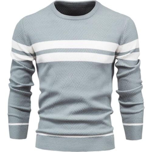 ERIDANUS Sweater Male Autumn Winter Comfortable Warm Casual Striped Solid Color Pullover V-neck New Fashion Base Sweater MZM098
